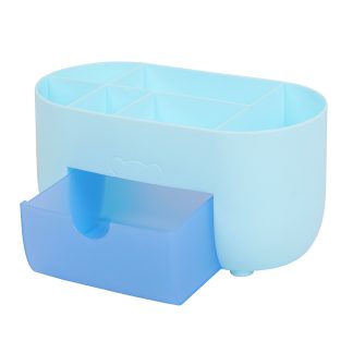 Органайзер для пишущих принадлежностей настольный "Bunny" пластиковый 22,5x11,5x10,5 см, голубой, в комплекте с наклейками, в пластиковом пакете