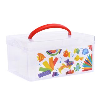 Коробка универсальная с ручкой и декором (245х160х108мм) бесцветный