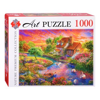 Пазлы 1000 "Лебеди на закате" Artpuzzle