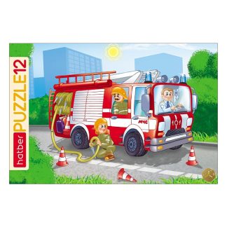 Пазлы в рамке 12 "Пожарная машина"