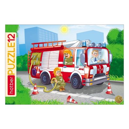 Пазлы в рамке 12 "Пожарная машина"