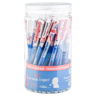Ручка гелевая "Do you speak English? Yes либы" со стираемыми чернилами, цвет чернил синий 0,5 мм в пластиковом тубусе