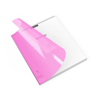 Тетрадь 18л., линейка ,пластиковая обложка  "CoverPrо Neon" розовый