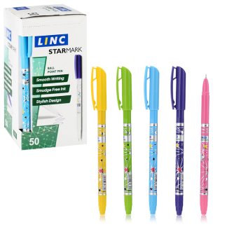 Ручка шариковая Linc starmark 0,7 мм синий круглый корпус