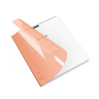 Тетрадь 12л., клетка, пластиковая обложка  "CoverPrо Neon" оранжевый