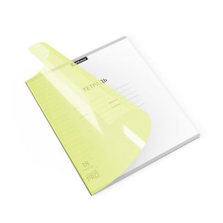 Тетрадь 18л., линейка, "CoverPrо Neon" желтая с пластиковой обложкой