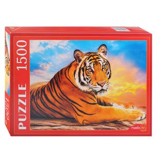 Пазлы 1500 "Большой тигр на закате"