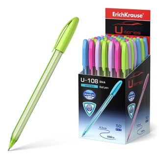 Ручка шариковая U-108 Spring Stick 1.0, Ultra Glide Technology, цвет чернил синий (в коробке по 50 шт.)