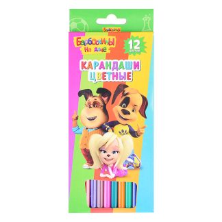 Карандаши цветные пластиковые 12 цветов "Барбоскины" , длина 177 мм, в картонной упаковке с европодвесом