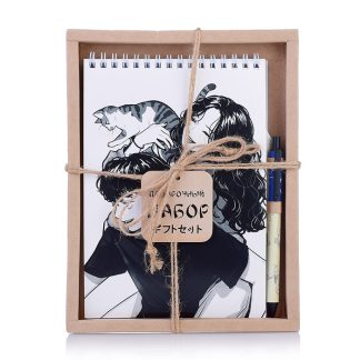 Набор блокнот "Аниме романтика" А5, 60 листов+Ручка шариковая автоматическая прорезиненная в подарочной упаковке