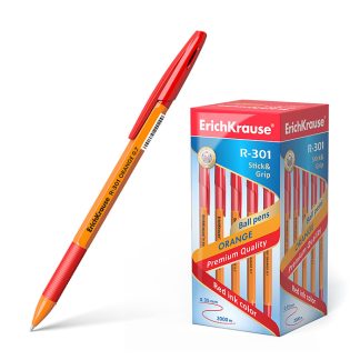 ТОП Ручка шариковая R-301 Orange Stick&Grip 0.7, цвет чернил красный