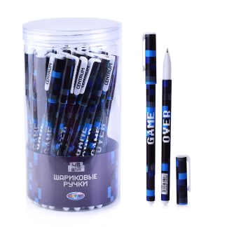Ручка шариковая Game over, цвет чернил синий, 0.7мм, в друме
