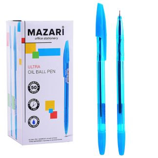 Ручка шариковая ULTRA, синяя, чернила на масляной основе, игольчатый пиш.узел 1.0мм, корпус пластиковый прозрачный цветной, сменный стержень 140мм, картонная упаковка
