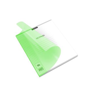 Тетрадь 96л., клетка, пластиковая обложка  "CoverPrо Neon" зеленая
