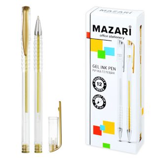 Ручка гелевая AUTUMN, золотой,  чернила (Корея), пулевидный пишущий узел 0.8 мм (Швейцария)