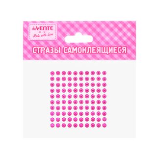 Стразы самоклеящиеся "Dots" размер 4 мм, карточка 60x60 мм, пурпурные, 100 шт в пластиковом пакете с блистерным подвесом