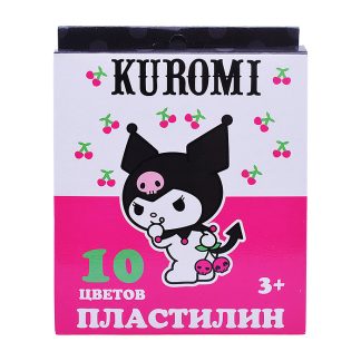 Пластилин 10 цветов "Kuromi" 200 гр, стека пластиковая, картонная упаковка с европодвесом