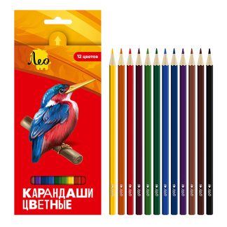 Набор цветных  карандашей 12 цв. "Ярко" заточенный