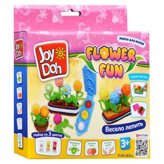 Масса для лепки набор Flower fun - Цветы, 3D формы цветов, 8 аксессуаров, 3 пакетика с тестом,  (3 х 20г.), 1/48
