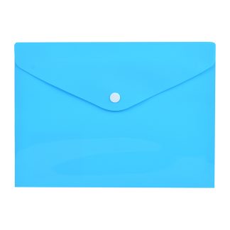 Папка-конверт на кнопке "Pastel" A5 (240x180 мм) 180 мкм, непрозрачная пастельная бирюзовая, индивидуальная маркировка