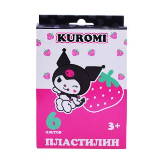 Пластилин 6 цветов "Kuromi" 120 гр, стека пластиковая, картонная упаковка с европодвесом