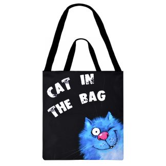 Сумка-шоппер "Синие коты Cat in the bag" (35*40 см.)  худ. Зенюк