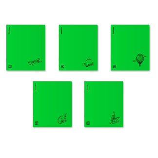 Тетрадь общая ученическая с пластиковой обложкой на скобе CoverProBook Motion, зеленый