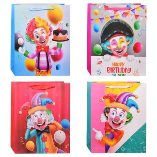 Пакет подарочный "Клоун вечельчак" 26x10x32 см, 3D