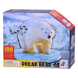 Пазл 100 "Белый медведь" контрурный