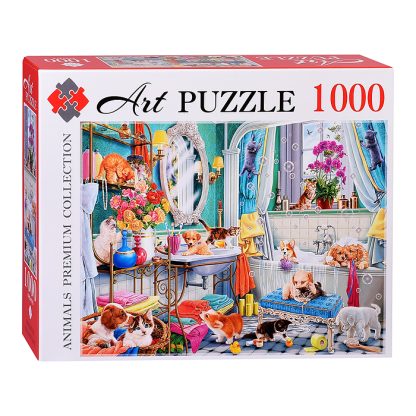 Пазлы 1000 Artpuzzle "Котята и щенки в ванной"