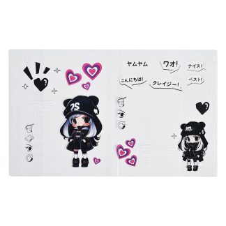 Обложка для дневников и тетрадей "Anime Girl" 355x213 мм, ПВХ 140 мкм, прозрачная с цветным рисунком, 3 шт в пластиковом пакете