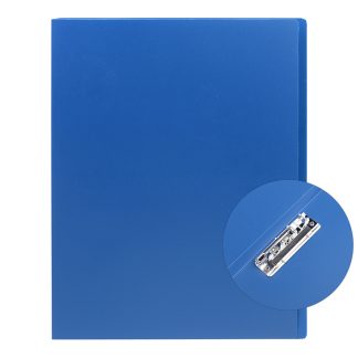 Папка с боковым прижимом A4, 500 мкм, фактура "песок" непрозрачная синяя