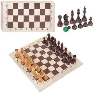 Шахматы гроссмейстерские деревянные с деревянной доской (фигуры деревянные с подклейкой фетром) высота короля 105мм, пешки 56мм.