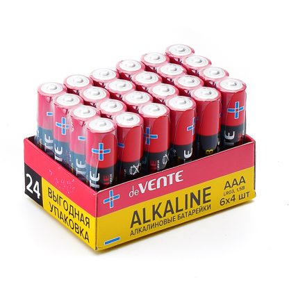 Батарейка "Alkaline" алкалиновая, AAA, LR03, 1,5В, 24 шт в термоусадочной пленке
