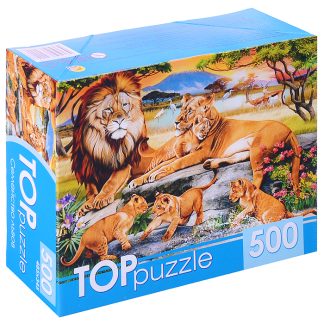 Пазлы 500 TOPpuzzle "Семейство львов"