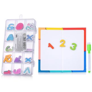 Счетный материал "Цветная математика" магнитный, с доской и маркером, в коробке