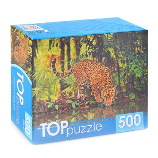Пазлы 500 TOPpuzzle "Ягуар на водопое"