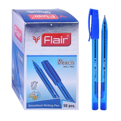 Ручка шариковая "Flair" PEACH TRENDZ, пластик, 1.0мм, трехгранный корпус, синяя, колпачок-цвет чернил