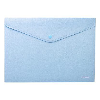 Папка-конверт на кнопке "Glitter Shine" A4 (320x230 мм) 350 мкм, фактура "песок" индивидуальная маркировка, фактура с блестками, сверкающий бирюзовый