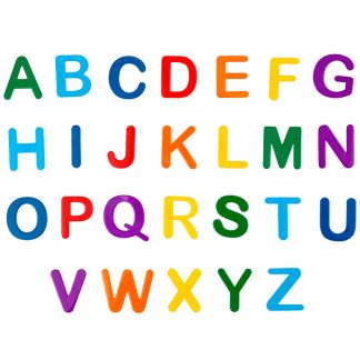 Набор магнитов "Английский алфавит на магнитах" пластиковых, цвета ассорти (7 цветов радуги)