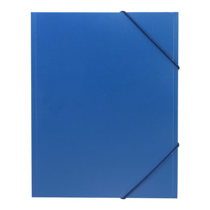 Папка с резинкой A4, 450 мкм, фактура "песок" угловая резинка, 3 клапана, непрозрачная синяя