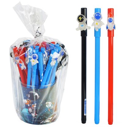 Ручка шариковая подарочная " Astronaut" с декоративным элементом в форме астронавта или ракеты, d=0,7 мм, цвета корпуса ассорти, сменный стержень, индивидуальная маркировка, в пластиковой тубе, синяя
