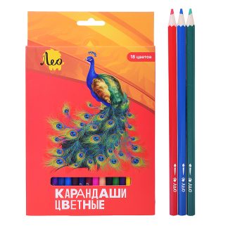 Набор цветных  карандашей 18 цв. "Ярко" заточенный