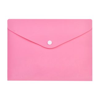 Папка-конверт на кнопке "Pastel" A5 (240x180 мм) 180 мкм, непрозрачная пастельная розовая, индивидуальная маркировка