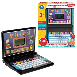 Обучающий компьютер с led-экраном "Азбука" (150 песен, стихов, звуков, бат.) в коробке