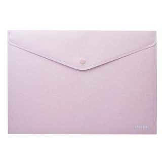 Папка-конверт на кнопке "Glitter Shine" A4 (320x230 мм) 350 мкм, фактура "песок" индивидуальная маркировка, фактура с блестками, сверкающий розовый
