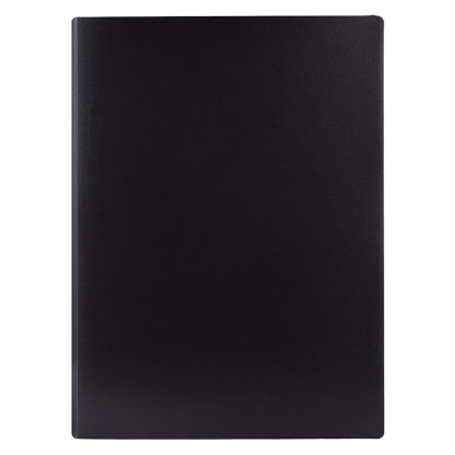 Папка для документов с 3-мя карманами "Black" A4 (230x310 мм) 600 мкм, 3 прозрачных кармана 180 мкм, черная, индивидуальная маркировка