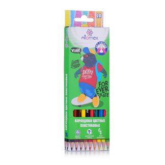 Карандаши цветные пластиковые "Attomex. Be cool" 18 цветов, 2М, диаметр грифеля 2,65 мм, шестигранные, в картонной коробке