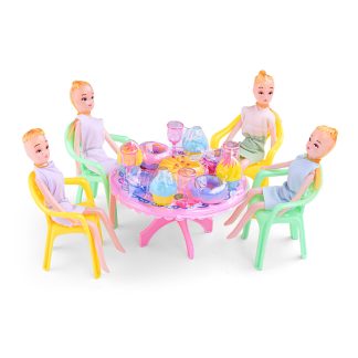Набор мебели "Food delicious" с куклами, под колпаком