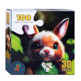 Пазл 3D «Кролик в зеленом жабо», 100 детал., 5+